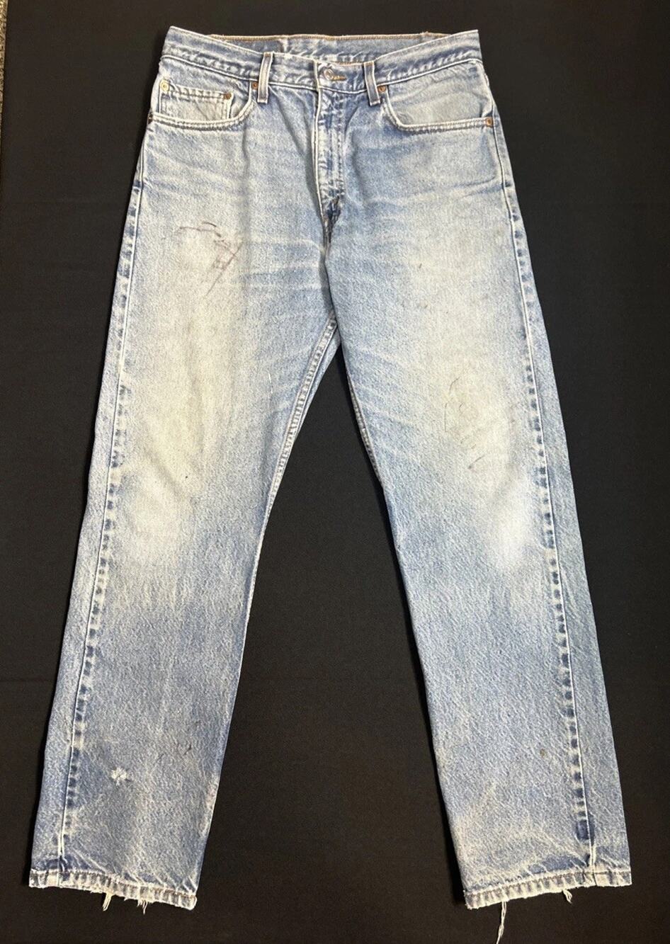 Vintage 90's Levis 505 Regular Fit Straight Leg Light Wash Jeans Mens 33x32
